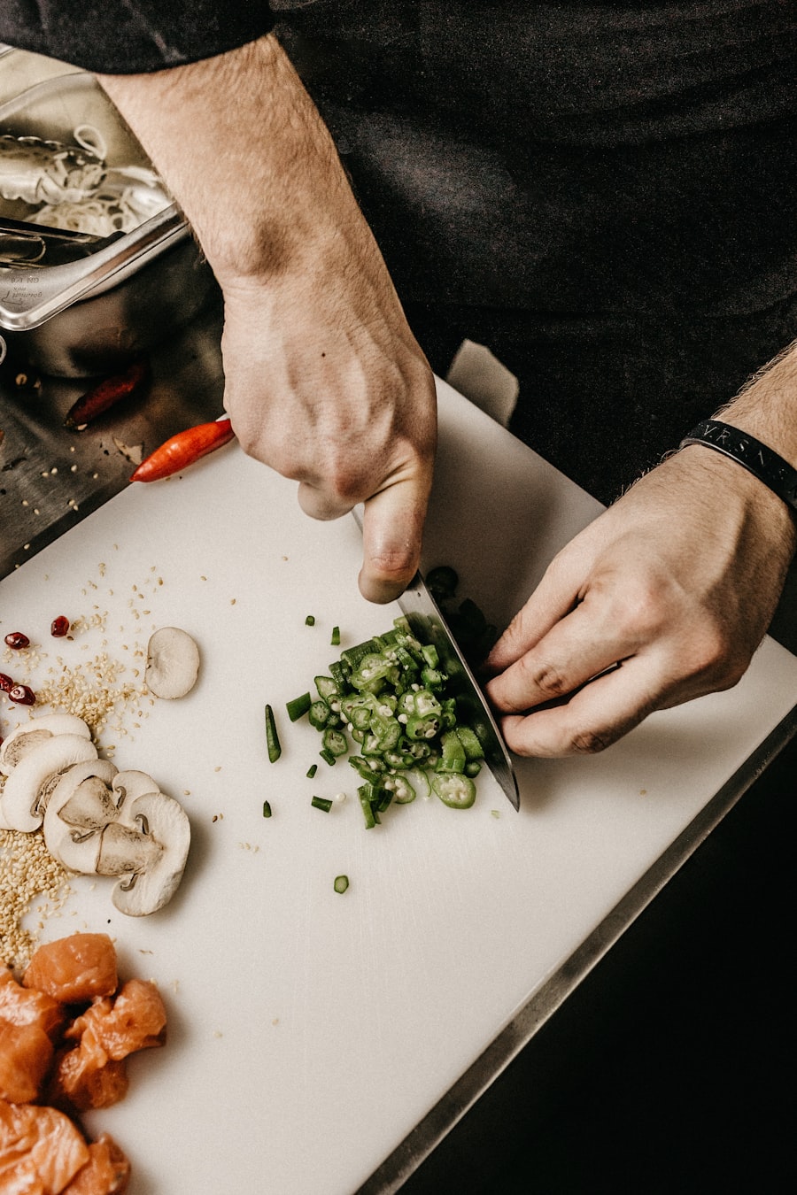 Our grill masters preparing cuts by hand
