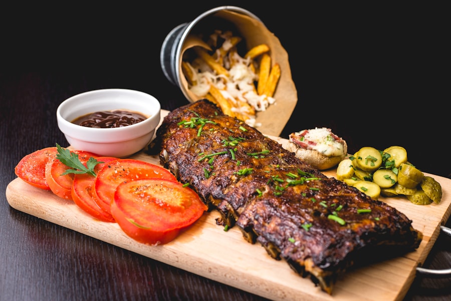 Smoked ribs with chimichurri and lime